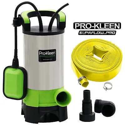 £109.99 • Buy Submersible Water Pump Electric Dirty Clean Pool Flood 1100w 25m Heavy Duty Hose