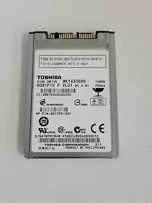 Toshiba MK1633GSG 160GB Micro SATA 1.8  Hard Drive Windows 7 For HP 2530P 2540P • $19