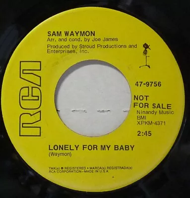 RARE PROMO SAM WAYMON  Hey Love / Lonely For My Baby  45 RPM FROM 1969 FUNK SOUL • $4.99