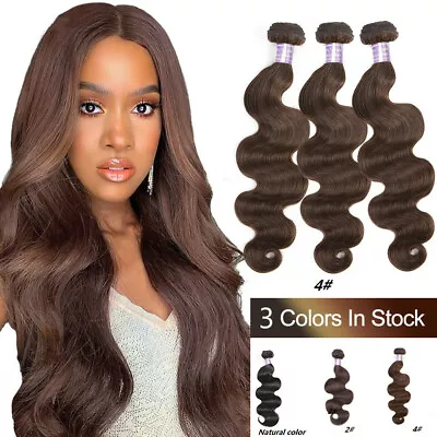 Body Wave Bundles Natural Color 2# 4# Human Hair 3 PCS Malaysian Human Hair Weft • $31.61