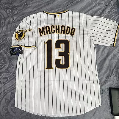 Manny Machado Jersey San Diego Padres White Pinstripe #13 Stitched Medium • $85