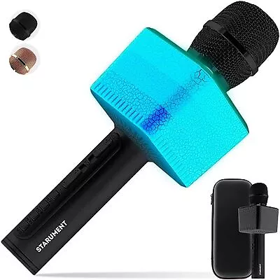 3 In 1 Wireless Bluetooth Karaoke Microphone With LED Lights Black Portable ... • $15.41