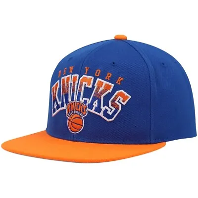 Mitchell & Ness NY New York Knicks Gradient Wordmark Snapback Blue & Orange Hat • $15