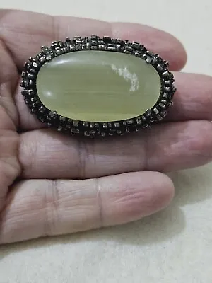 Vintage 'Miracle' Brooch With Lime Green Glass • $8.70