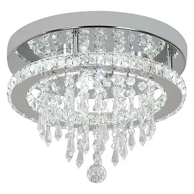 Modern Crystal Ceiling Light LED Chandelier Pendant Light Living Room Bedroom • £45.99