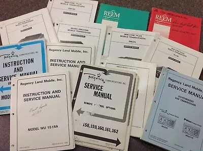 Various Vintage RELM Regency RadioDuplexer Repeater Manuals HARD TO FIND • $12