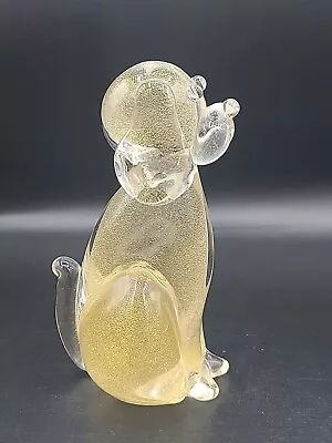 Vtg Signed ARCHIMEDE SEGUSO Italian MURANO Art GLASS Dog Figurine Gold • $449