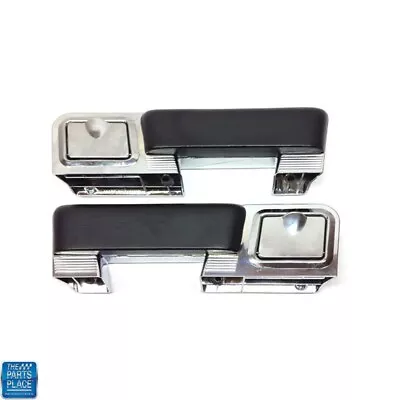 1962-67 GM Body Chrome Rear Arm Rest Bases With Ash Tray & Black Pads - Pair • $168.59