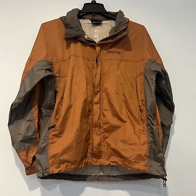 Marmot Jacket Men's Size  Large L Full Zip Orange Precip Rain Jacket Waterproof • $39.99