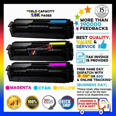 3x NON-OEM Toner CLT504 CMY For Samsung SL-C1810W SL-C1860FW CLX4170 CLX-4195FW • $65.90