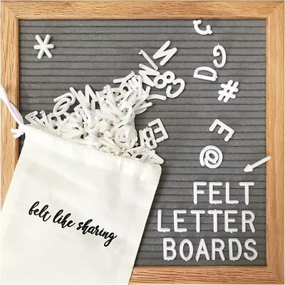 Felt Letter Board 10”x10” Changeable Message 300 Letters Oak Frame Announcements • $24.77