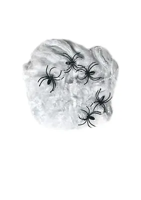 Spider Web With Spiders Halloween Decoration Stretchy Craft Cobweb Cob Party 40G • £2.49