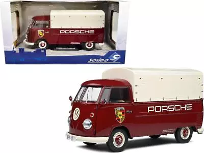 1950 Volkswagen T1 Pickup Truck With Camper Shell Dark Red Porsche Service 1/18 • $76.95