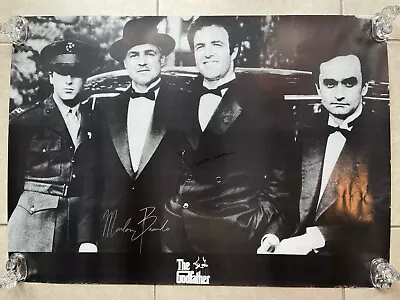 Autographed James Caan Marlon Brando Al Pacino Godfather Poster SSG Certified • $500