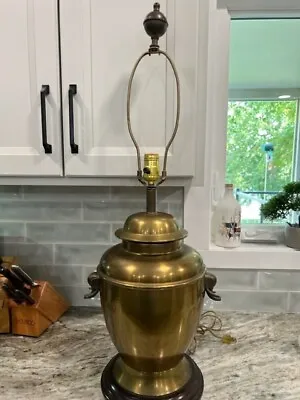 Vintage Brass Lamp With Elephant Head Design On The Sides Mid Century Modern • $45