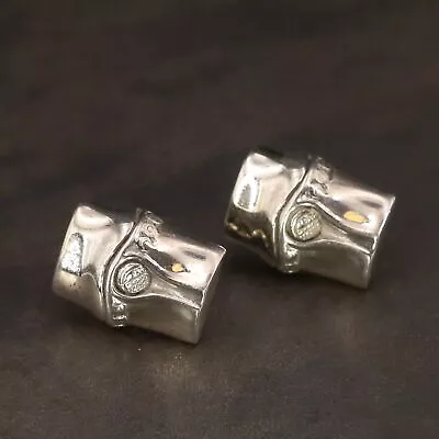 VTG Sterling Silver - MODERNIST Fluted Post Earrings - 11g • $3.25