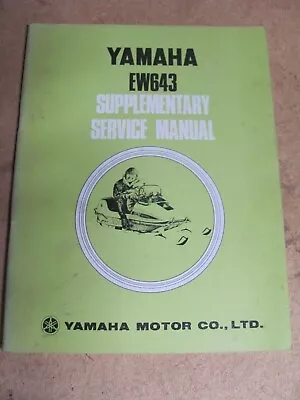 Vintage Yamaha Snowmobile 1972 EW 643 Service Manual • $25