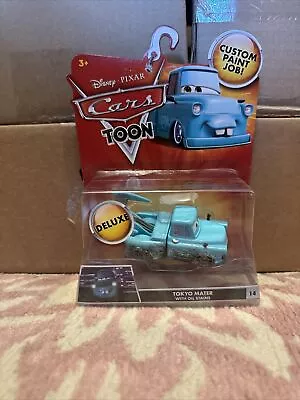 Disney Cars Toon Tokyo Mater With Oil Stains Deluxe #14 Diecast Tall Tales! NIP! • $89.99