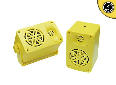 £9 • Buy Bassface SPLBOX.4YL 200w Marine Boat Van Outdoor Box Speakers Pair Yellow