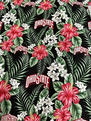 Ohio State Hawaiian Style Print Hibiscus And Jasmine • $20