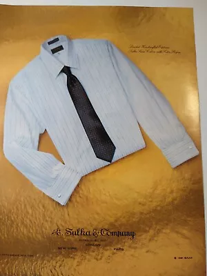 A Sulka And Company Dress Apparel Shirts Limited Vintage Print Advertisement • $7.90