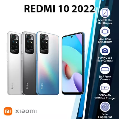 Xiaomi Redmi 10 2022 4+128GB Quad Cam Dual SIM Android MobilePhone(New&Unlocked) • $275