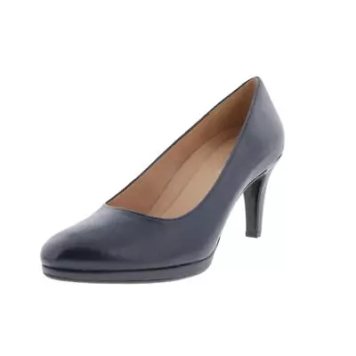 Naturalizer Womens Michelle Navy Leather Pumps Shoes 7.5 Wide (CDW) BHFO 3051 • $79.99