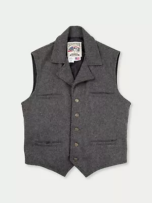 Schaefer Western Wool Vest Size XL Charcoal Gray Cattle Baron Style 805 • $99.99