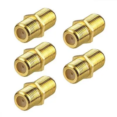 Coaxial Cable ConnectorRG6 Coax F-Type Gold Plated Adapter Female To Female5PC • $8.60