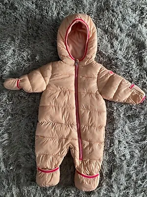 Michael Kors 0-6 Months Lightweight Snowsuit Pramsuit Pink Baby Girl MK BNWOTS • £10