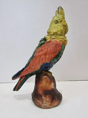 Vintage Cast Iron Parrot Cockatoo Doorstop Door Stop Albany Foundry • $80