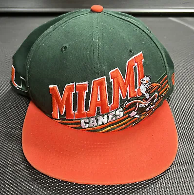 Vintage New Era Snap Back Miami Canes￼ Embroidered Cap • $28.95