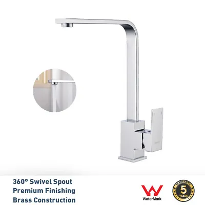 Decaura New Kitchen Tap Square 360° Swivel Chrome Kitchen Sink Faucet Mixer Tap • $79.99