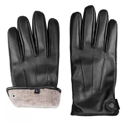 REAL GENUINE SHEEPSKIN SHEARLING LEATHER GLOVES UNISEX Fur Winter M L XL For Men • $36.09