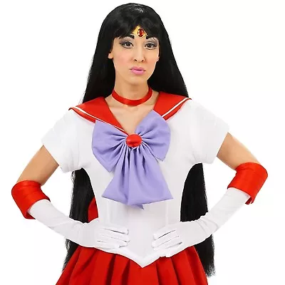 $11.98 • Buy Sailor Moon Sailor Mars Wig Sexy Long Black Goth Anime Halloween Cosplay Costume