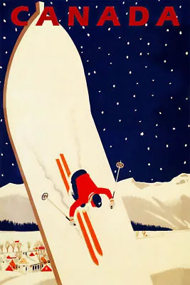 361214 Canada Skiing Snowboarding Ski Winter Sport Fun Vintage Poster • $29.95