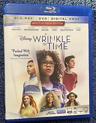 Disney A Wrinkle In Time Blu-Ray/DVD Winfrey Witherspoon Kaling Reid Pine • $5.99
