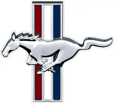 Ford Mustang Tri Bar Emblem Logo Wall Graphic Man Cave Garage Decor Decal Cling  • $19.99