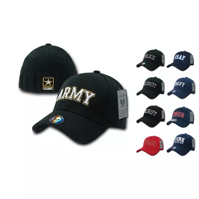 USA Military Law Enforcement Flexfit Fitted Embroidered Baseball Dad Caps Hats • $20.95