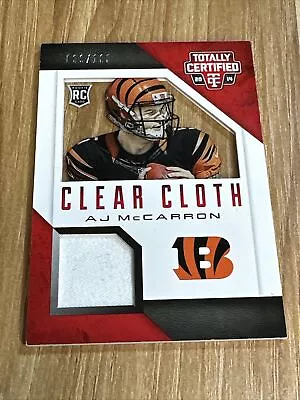 AJ McCarron 2014 Totally Certified Clear Cloth Rookie Jersey Relic RC #d /100 • $4.99