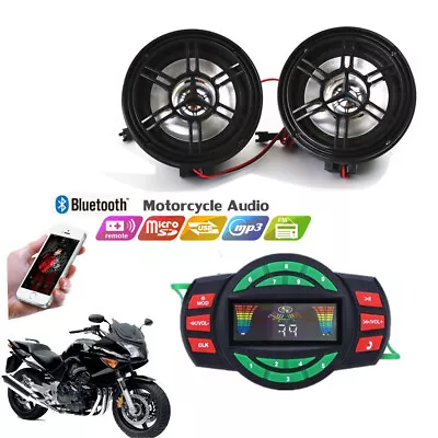 Waterproof Bluetooth Stereo Speakers Audio System MP3 Radio Motorcyle Can AM ATV • $76.99