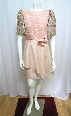 Mary McFadden Couture Fortuny Pleated Embroidered Beads Sequins Doll Dress S/M • $298