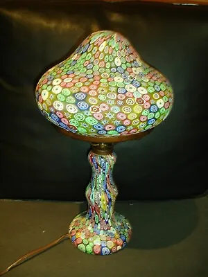 Vintage Rare Italian Venetian Murano Fratelli Toso Millefiori Mushroom Lamp 18  • $2500