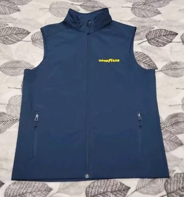 Good Year Employee Uniform Soft Shell Vest Full Zip Men Small Blue Sleeveless • $23.99