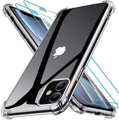 £3.99 • Buy CLEAR Shockproof Case For IPhone 11 Pro Max XR X XS Max 8 7 Plus Cover Silicone