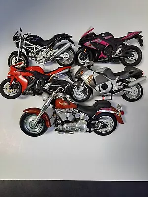 Lot Of 5 1:18 Die Cast Motorcycles Harley Suzuki Ducati PARTS ONLY CUSTOMIZERS • $20