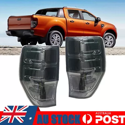 2X Smoked Black Tail Lights Left+Right Rear For Ford Ranger PX MK2 2011 - 2018 • $74.94