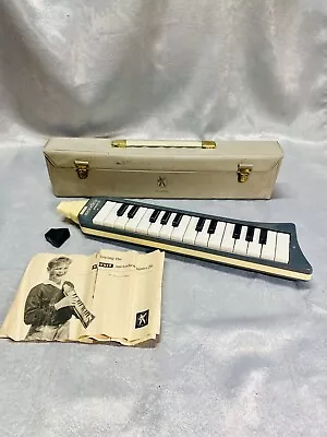 Original 1950s 1960s HOHNER Melodica Piano 26 Germany Case Manual 2 Mouthpieces • $54.99