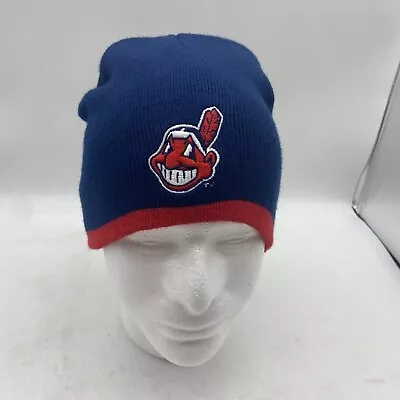 Cleveland INDIANS Embroidered Chief WAHOO Winter Beanie Hat  MLB  Adult One Size • $11.99