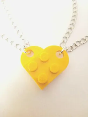 £4.79 • Buy Yellow Heart Necklace Set, 2 Half Hearts On Each 18  Long Free Shipping